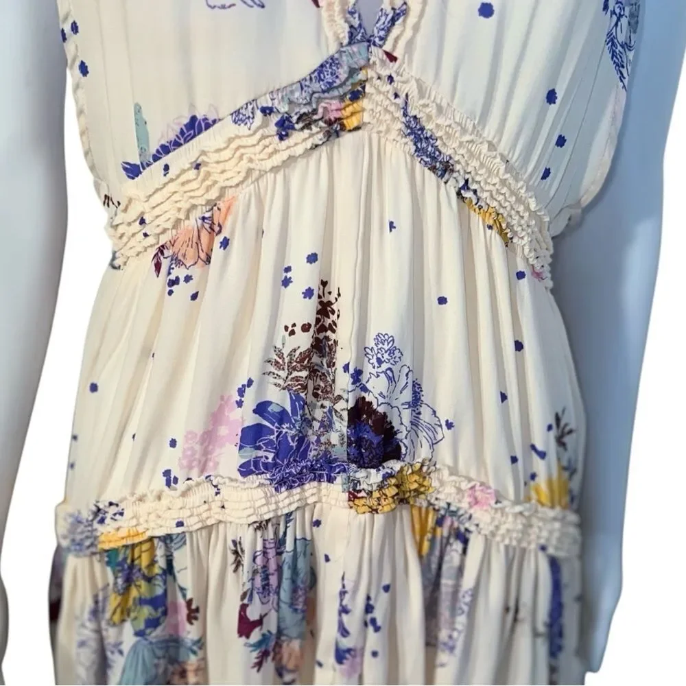 Free People Cream Floral Tunic